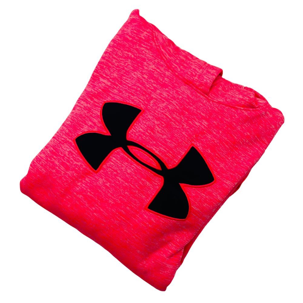 Under Armour Storm Big Logo Hoodie Loose Fit Womens Size Large Hot Pink Coldgear